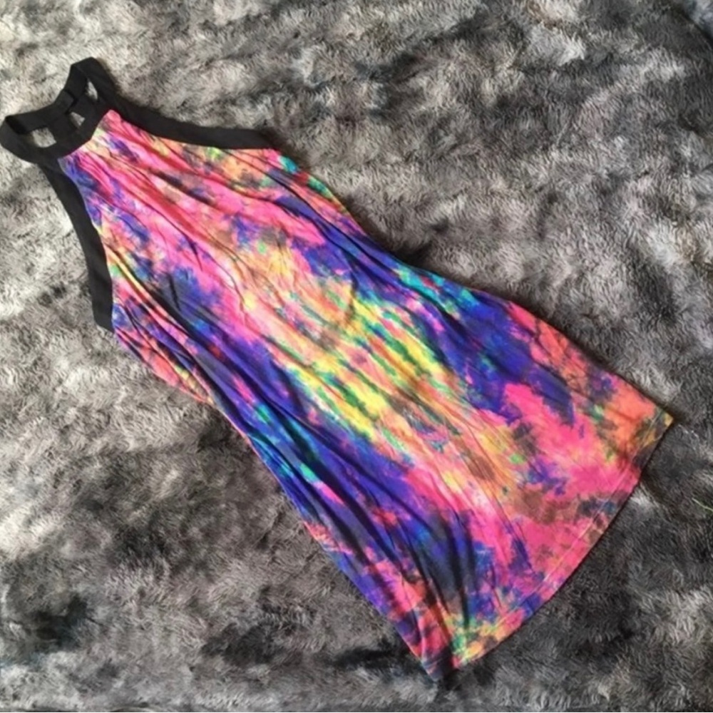 ZARA Paris Trafaluc Acid Watercolor Dress size medium